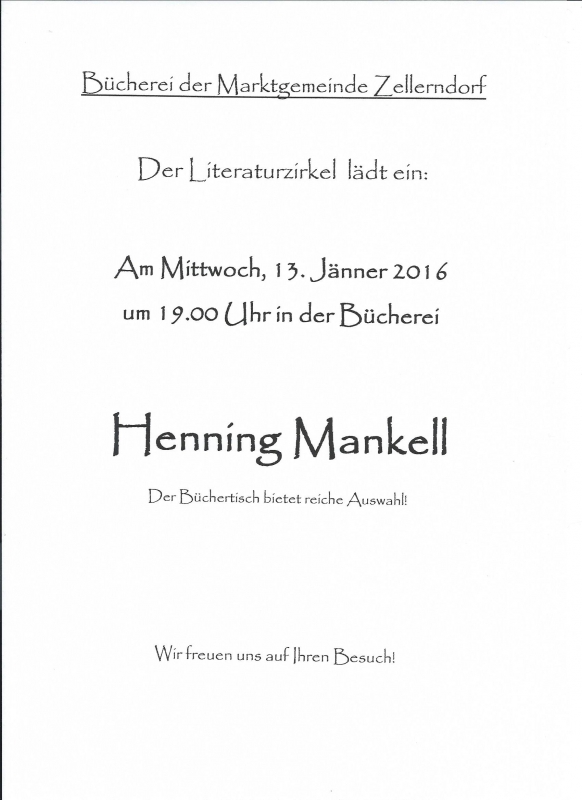 Literaturzirkel - Einladung